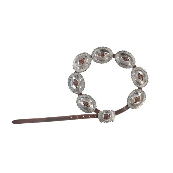 Navajo First Phase Revival Concho Belt c. 1920-