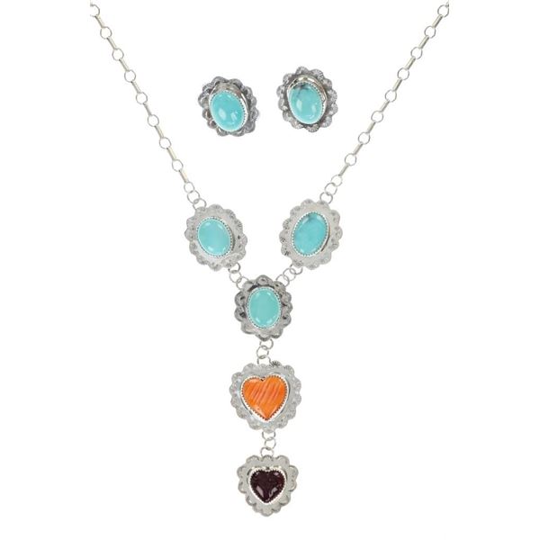 Navajo R. Sam Sterling Silver Necklace Earrings