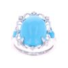 Image 8 : 7.40ct Turquoise Diamond & 14k White Gold Ring