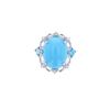 Image 9 : 7.40ct Turquoise Diamond & 14k White Gold Ring