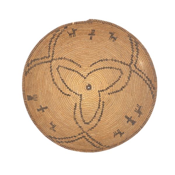 Ca. 1890-1910 Apache Pictorial Basketry Tray