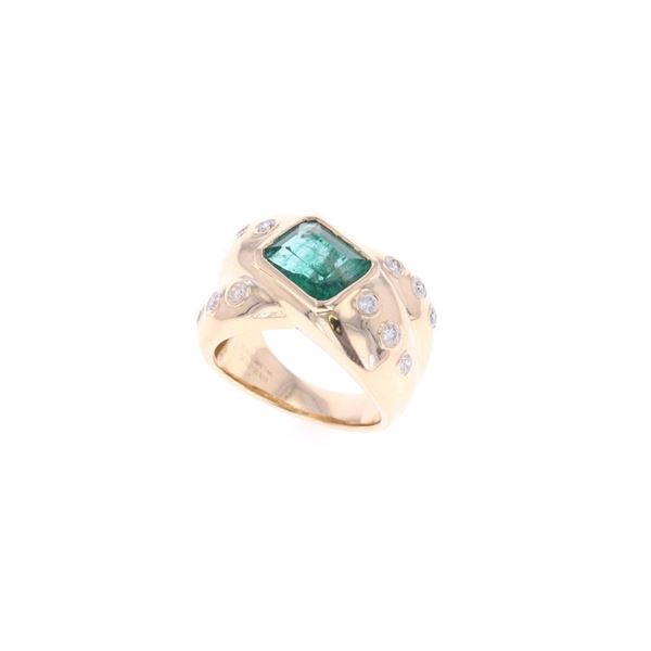 2.63ct Emerald Diamond & 14k Yellow Gold Ring