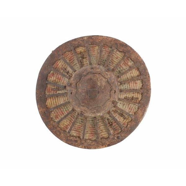 17th C. Ottoman Kalkan Woven Fabric Iron Shield