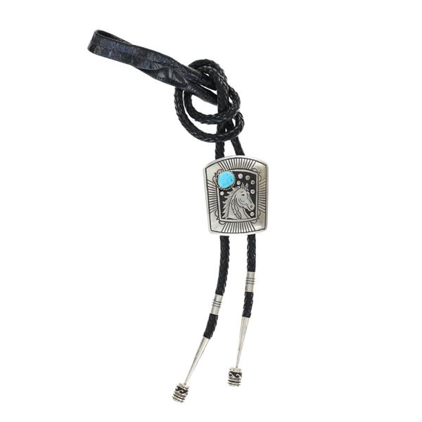 Navajo Tommy & Rose Singer Large Horse Bolo Tie