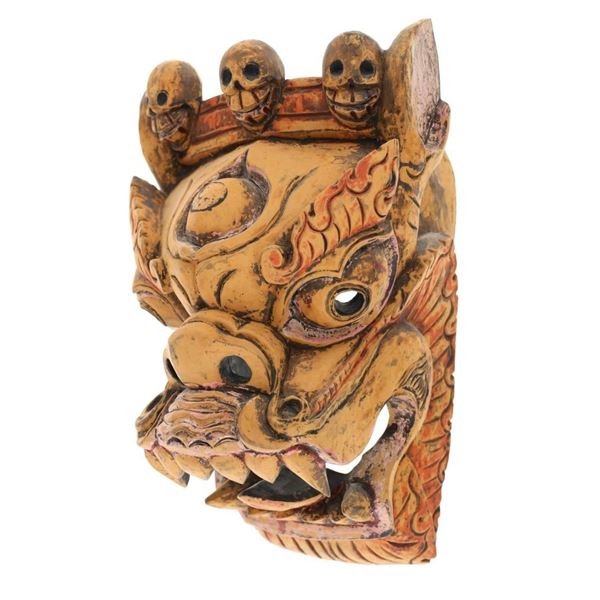 19th C. Tibetan Yamantaka Colored Ceremonial Mask