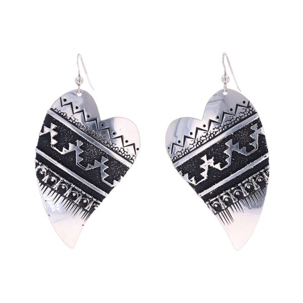 Navajo Sterling Silver Overlay Earrings, R. Singer
