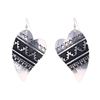 Image 1 : Navajo Sterling Silver Overlay Earrings, R. Singer