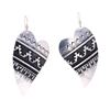 Image 2 : Navajo Sterling Silver Overlay Earrings, R. Singer