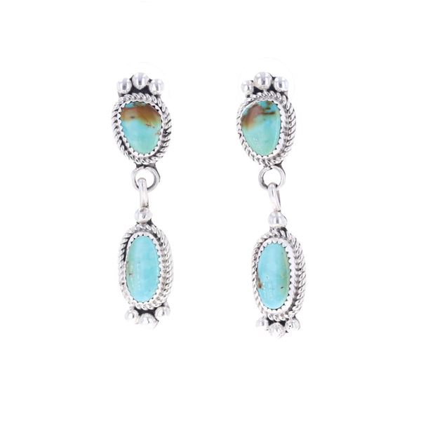 Navajo Diné R. Sam Sterling Turquoise Earrings