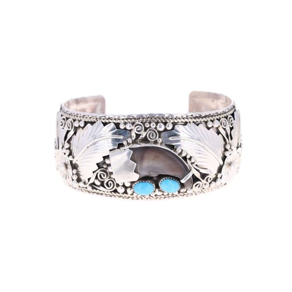 Vintage Navajo Gary Edwards Bear Claw Bracelet