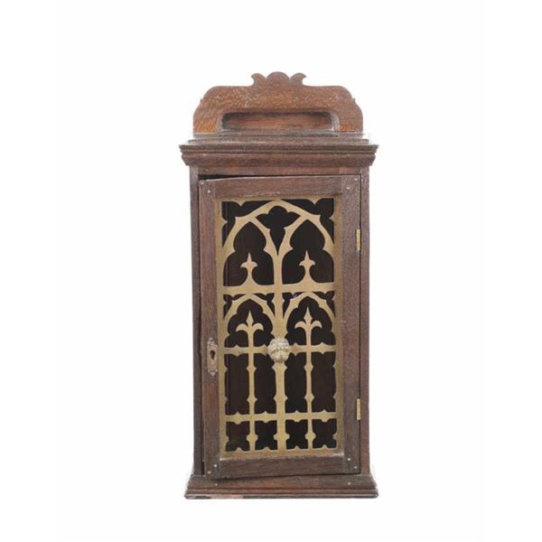 Vintage Personal Locked Wooden Letter Cabinet