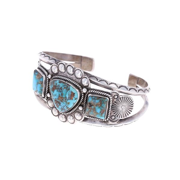 Navajo Sterling Silver Royston Turquoise Bracelet