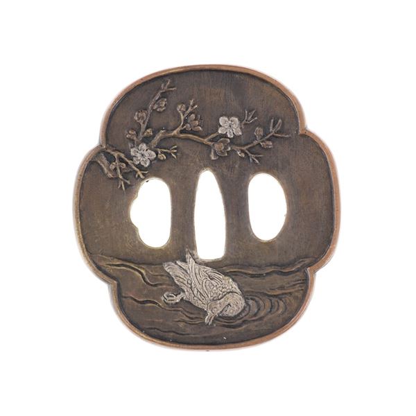 17th-18th C. Japanese Samurai Sword Bronze Tsuba