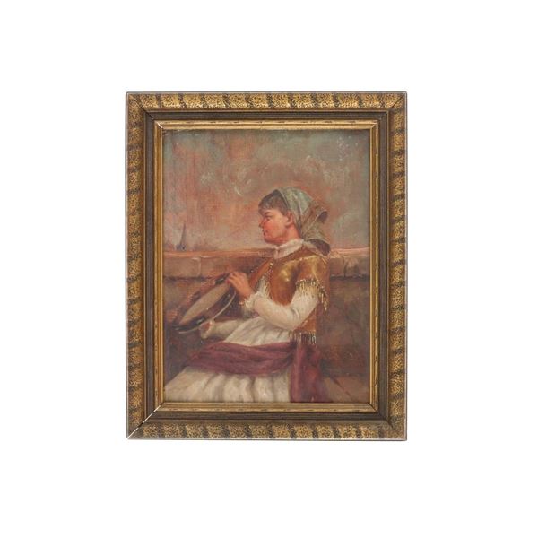 19th C. Continental School Gypsy Woman Portrait
