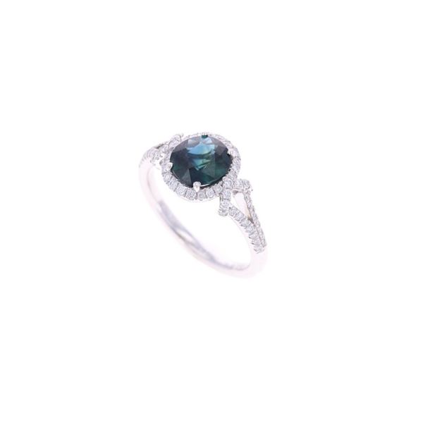Madagascar Sapphire & VS2 Diamond Platinum Ring