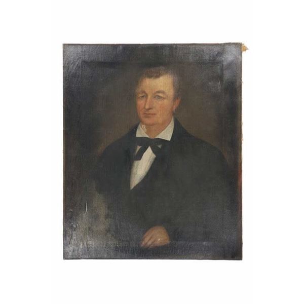 Continental School, 19th C. Gentleman Oil Portrait