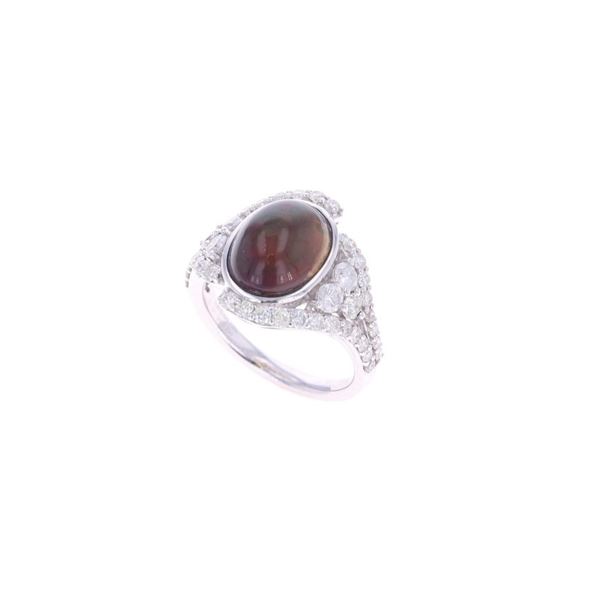 2.73ct Black Opal VS2 Diamond Platinum Ring