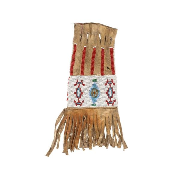 Ca. 1900- Northern Plains Beaded Hide Tobacco Bag