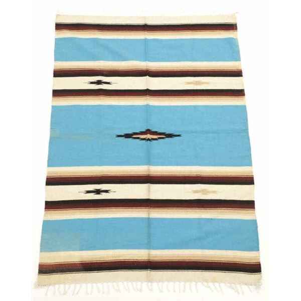 Zapotec Handwoven Saltillo Natural Stepped Rug