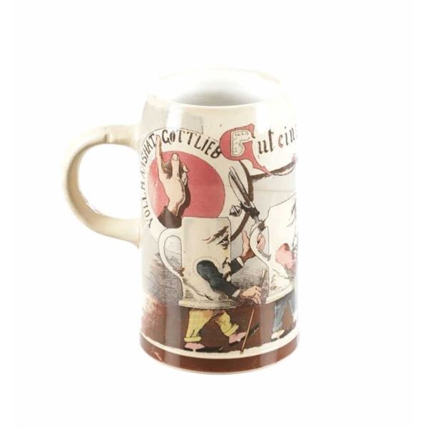 Rare Original Mettlach Porcelain German Beer Stein