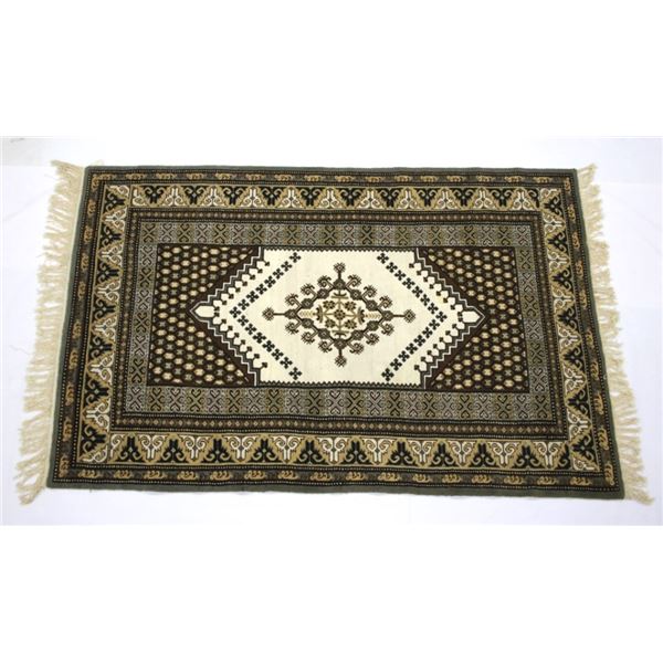 Tunisian Zarbia Hand Woven Wool Area Rug 1984