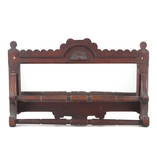 Eastlake Carved Walnut Wall Hanging Towel Rack