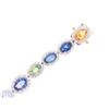Image 2 : 16.71ct Multicolor Sapphire Diamond & 14k Bracelet