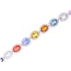 Image 3 : 16.71ct Multicolor Sapphire Diamond & 14k Bracelet