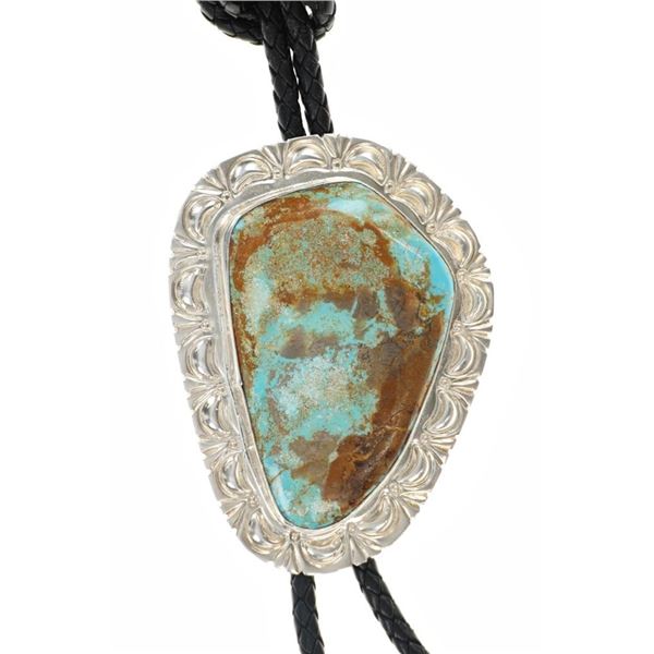 Impressive Cripple Creek Turquoise Navajo Bolo Tie