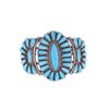 Image 2 : Zuni S. Silver Petite Point Turquoise Bracelet 70s