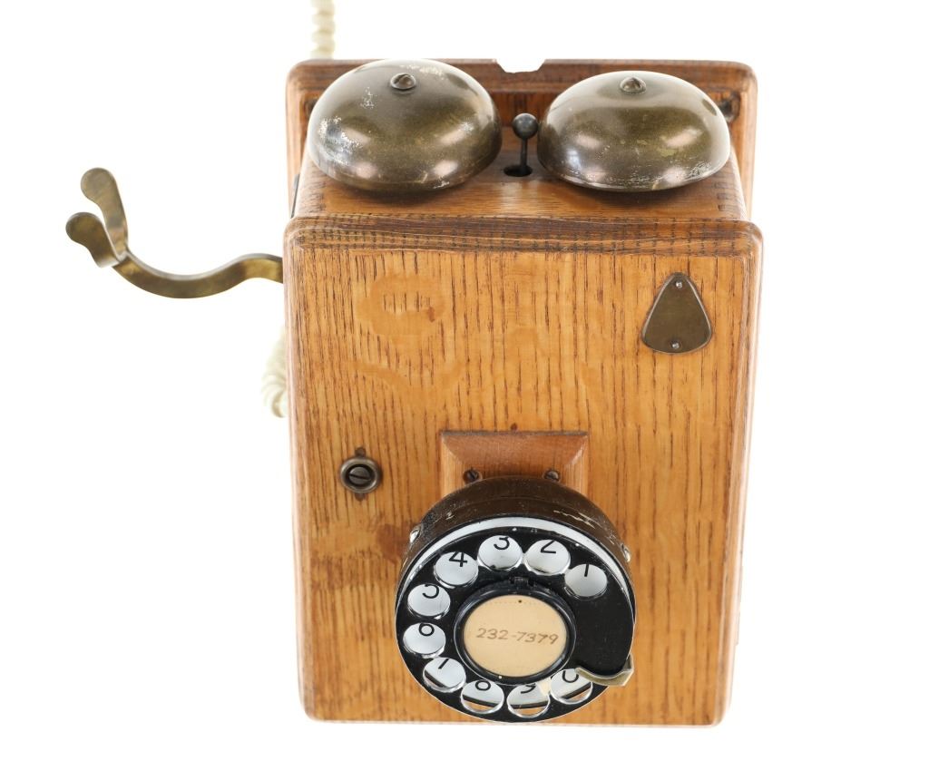 Western Electric Oak Box Rotary Wall Phone 1890s