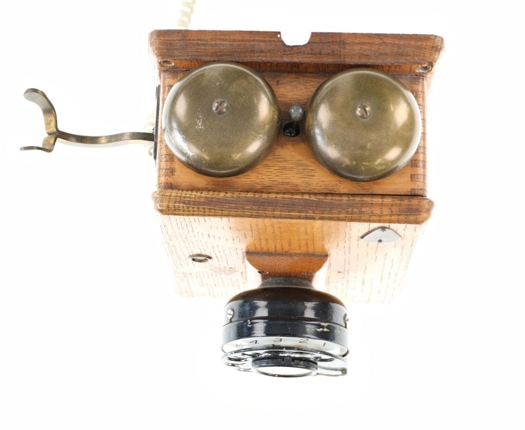 Western Electric Oak Box Rotary Wall Phone 1890s
