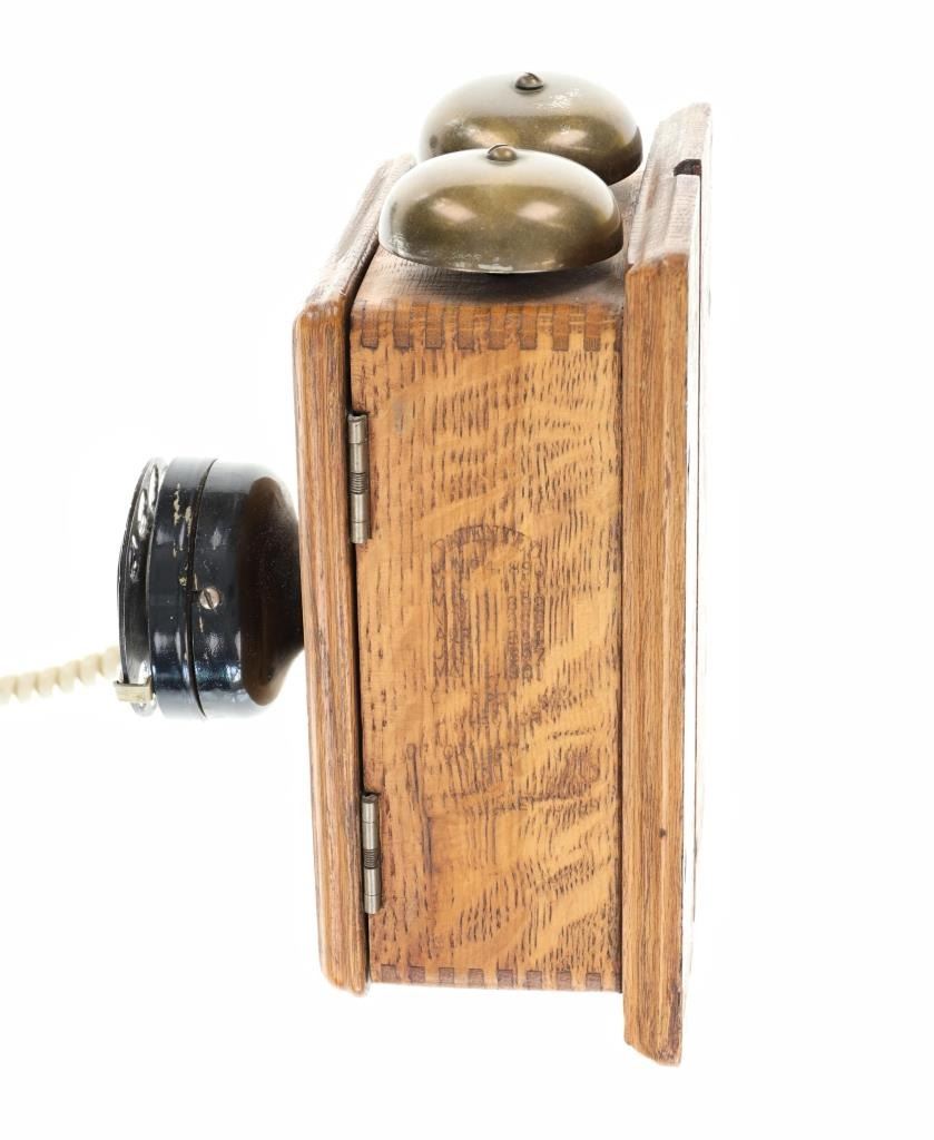 Western Electric Oak Box Rotary Wall Phone 1890s