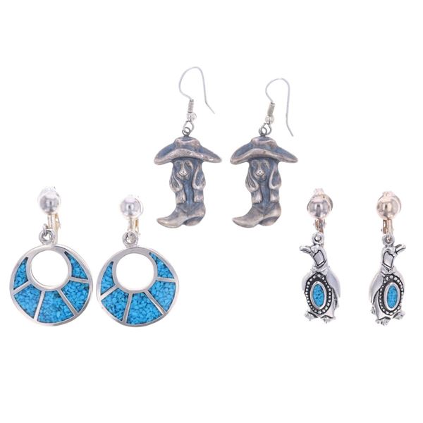 Vintage Zuni and Southwestern Style Earrings (3)
