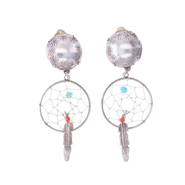 Joan Slifka Sterling Dreamcatcher Earrings