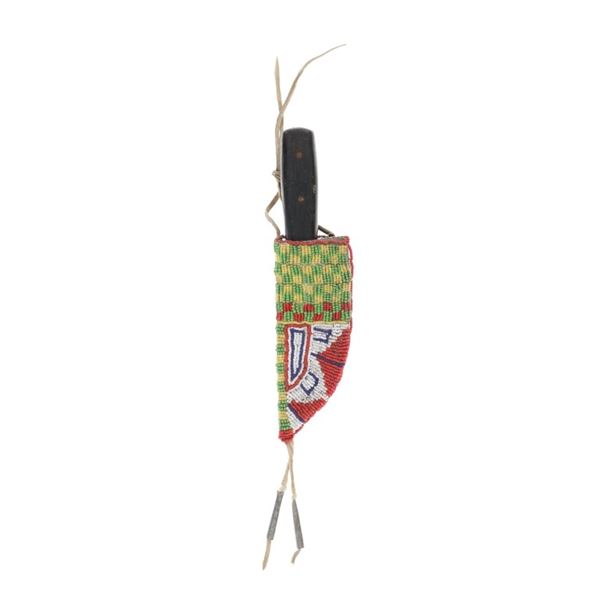 Southern Plains Parfleche Lined Beaded Sheath