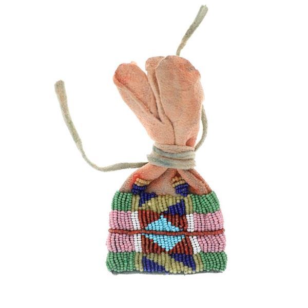 Northern Plains Beaded Hide Paint Bag