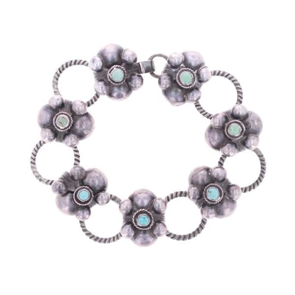 Taxco, MX Sterling & King's Manassa Bracelet 1940s