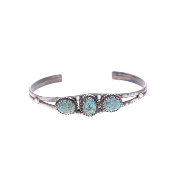 Navajo Sterling Silver Kingman Turquoise Bracelet
