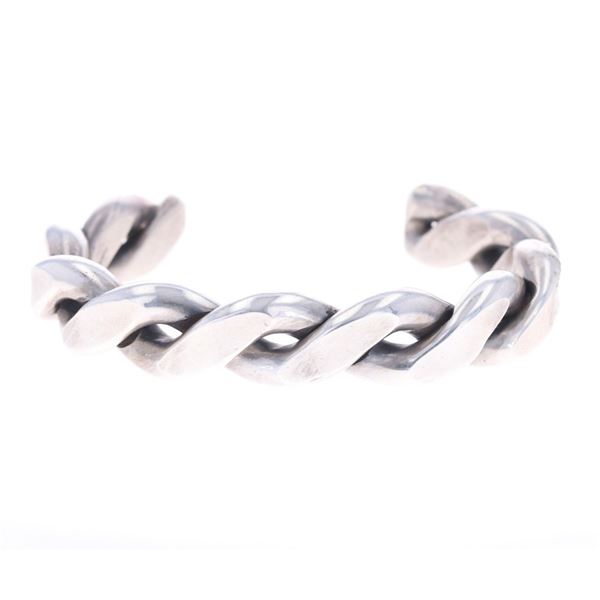 Heavy Navajo Sterling Silver Twisted Rope Cuff