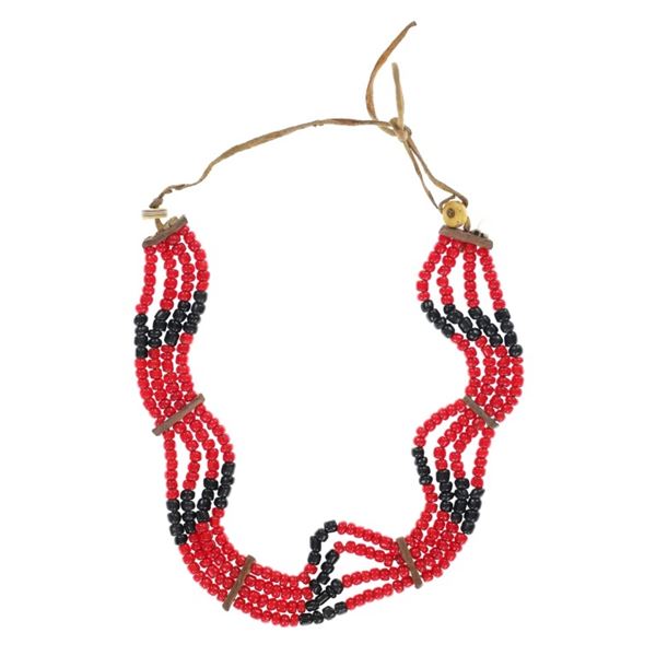Plains Indian Beaded Strand Choker Necklace 1890s