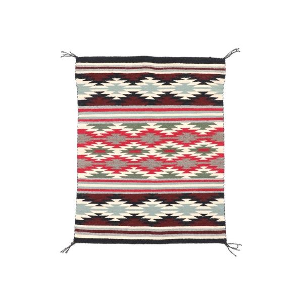 Navajo Chinle Banded Woven Wool Rug 1960s