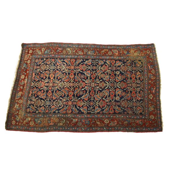 Sarouk Persian Hand Knotted Wool Runner Rug 1930s