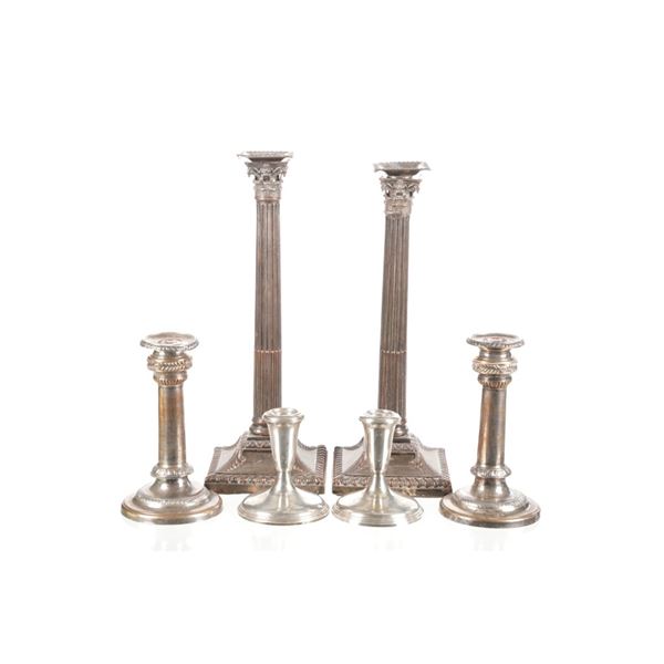 British & American Sterling Plated Candle Sticks