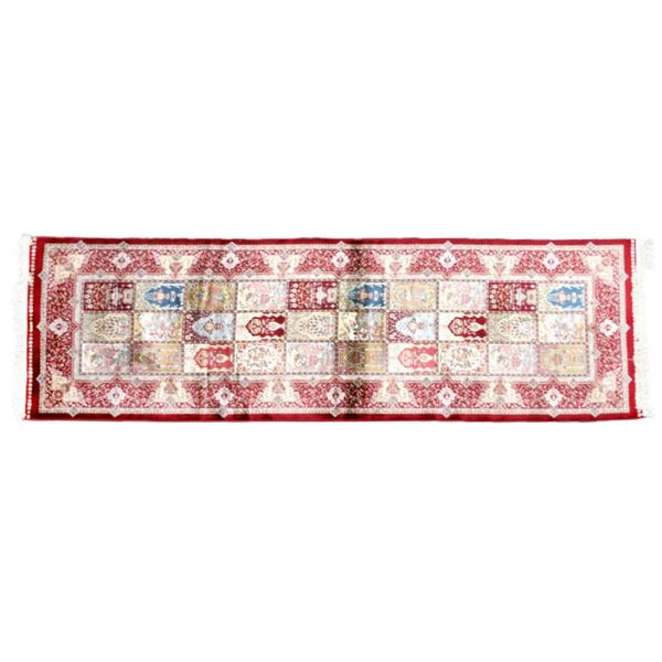 Bright Hereke Turkish Fine Silk Runner Rug