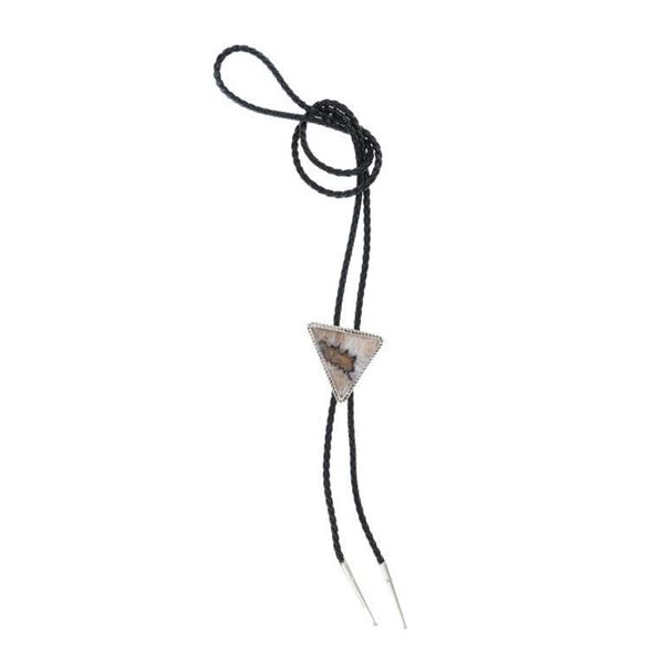 Navajo Laguna Lace Agate Sterling Bolo Tie