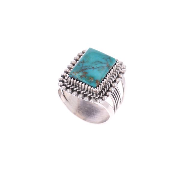 Navajo Diné Sterling Turquoise Ring Alvin Joe