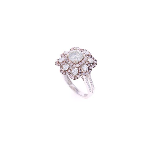 Elegant Floral 2.73ct Diamond 18k White Gold Ring
