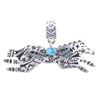 Image 1 : Navajo R. Singer Silver Turquoise Horse Pendant