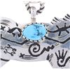 Image 5 : Navajo R. Singer Silver Turquoise Horse Pendant